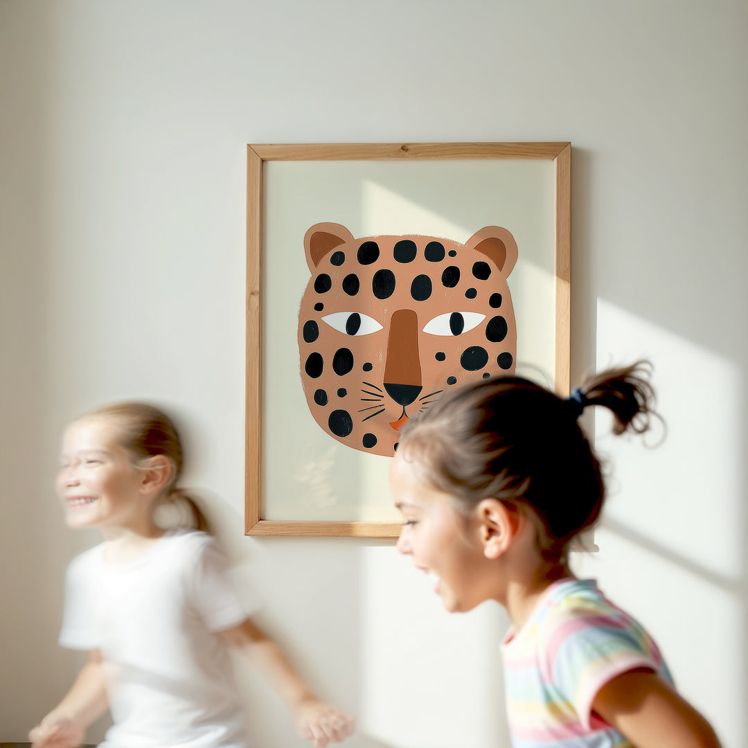 Happy Leopard Face Print
