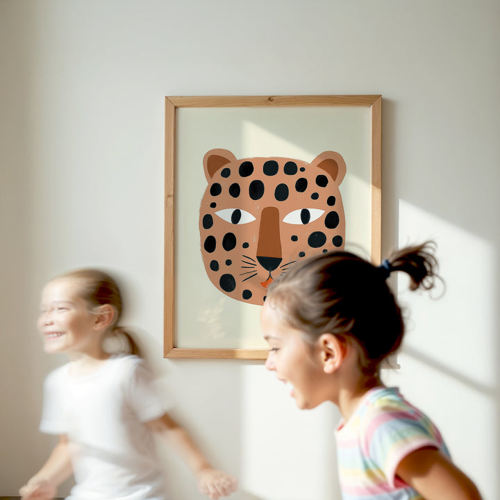 Happy Leopard Face Print