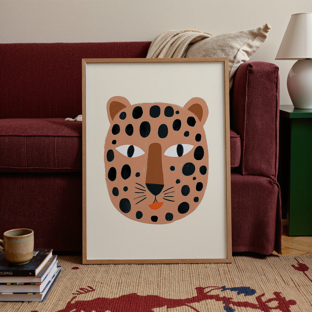 Happy Leopard Face Print