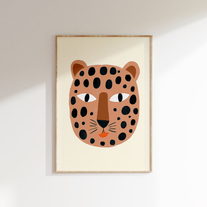 Happy Leopard Face Print