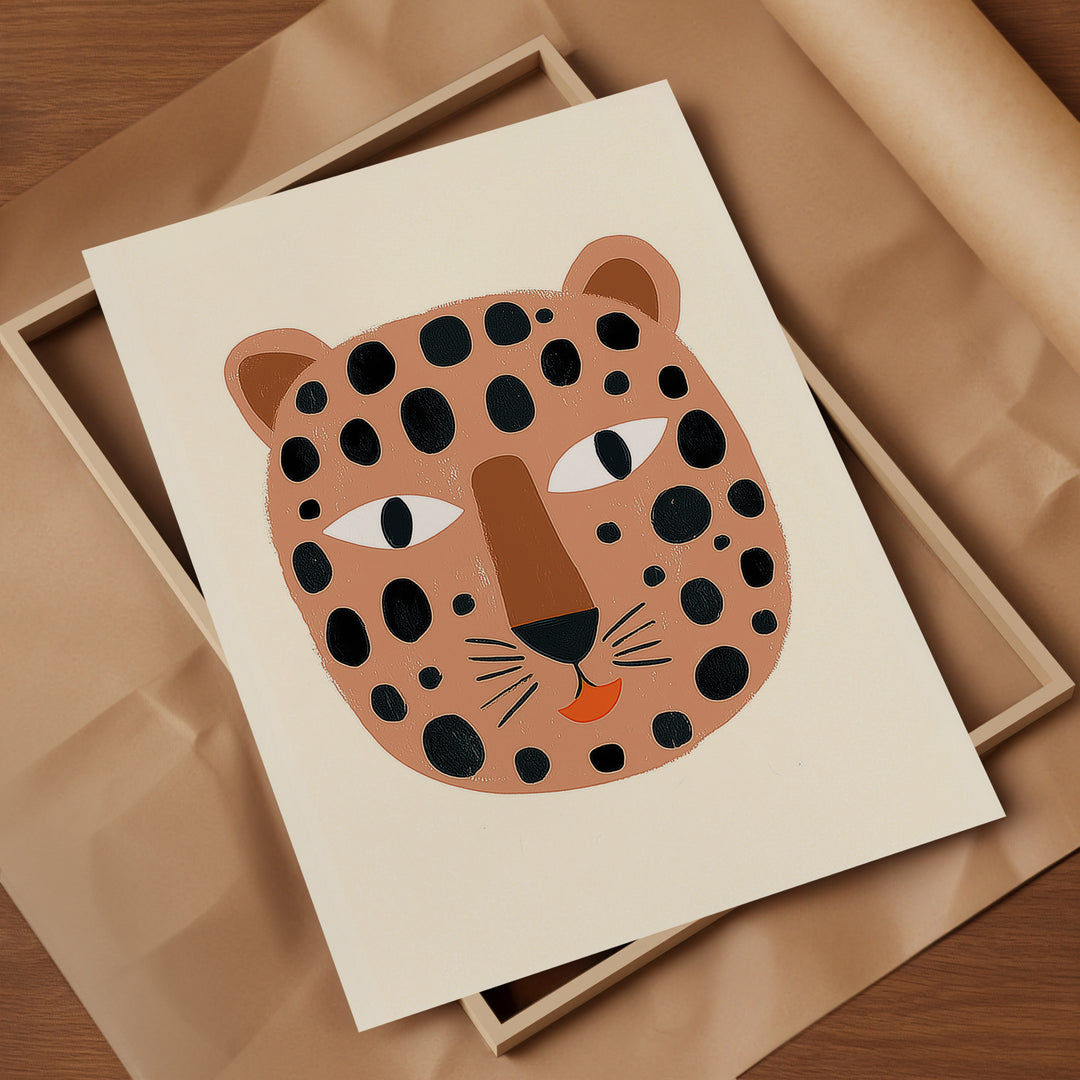 Happy Leopard Face Print