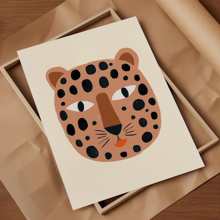 Happy Leopard Face Print