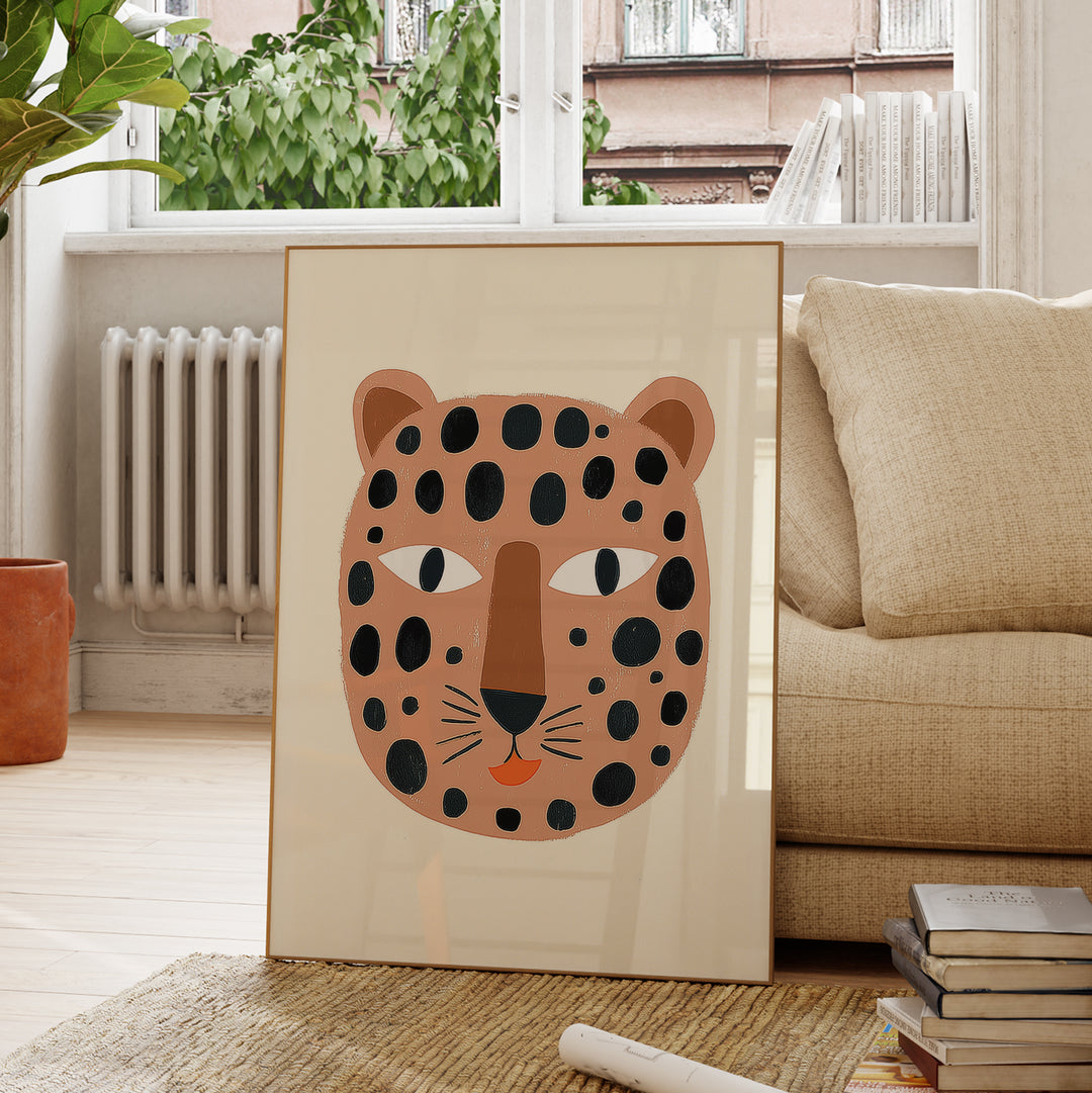 Happy Leopard Face Print