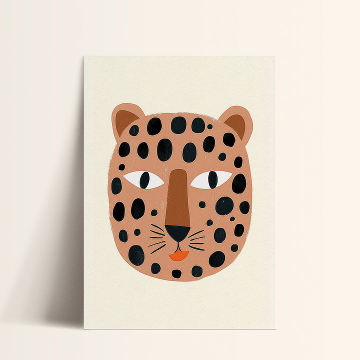 Happy Leopard Face Print