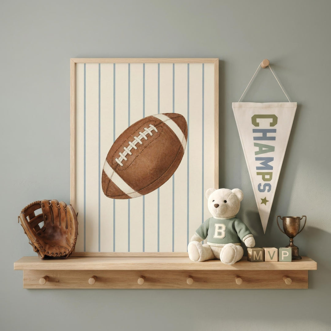 Sports Nursery Print Bundle, 13 Boys Room Wall Art Set, Game Day Prints