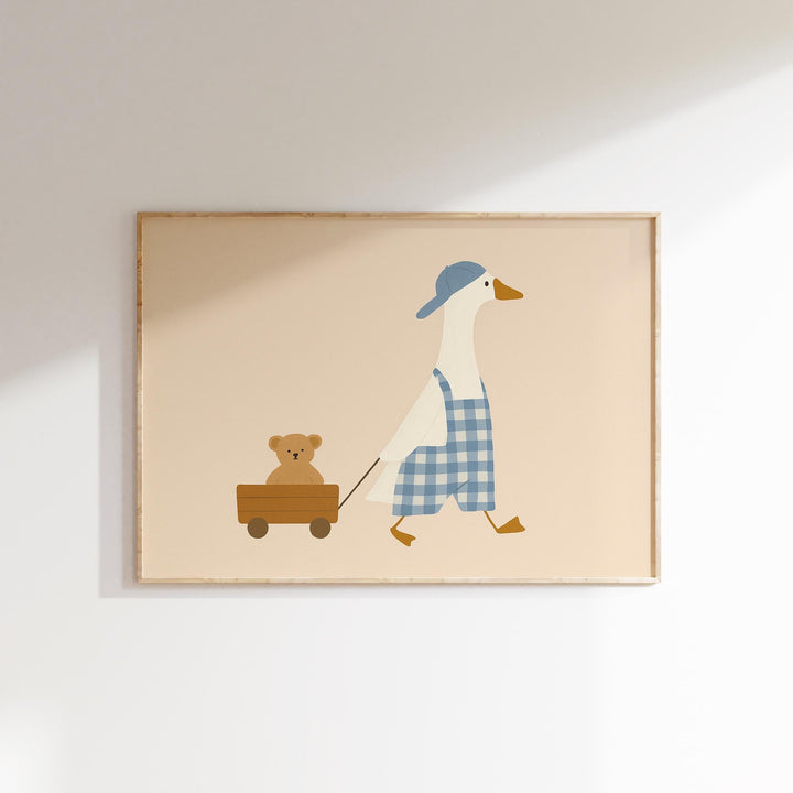a picture of a duck and a teddy bear