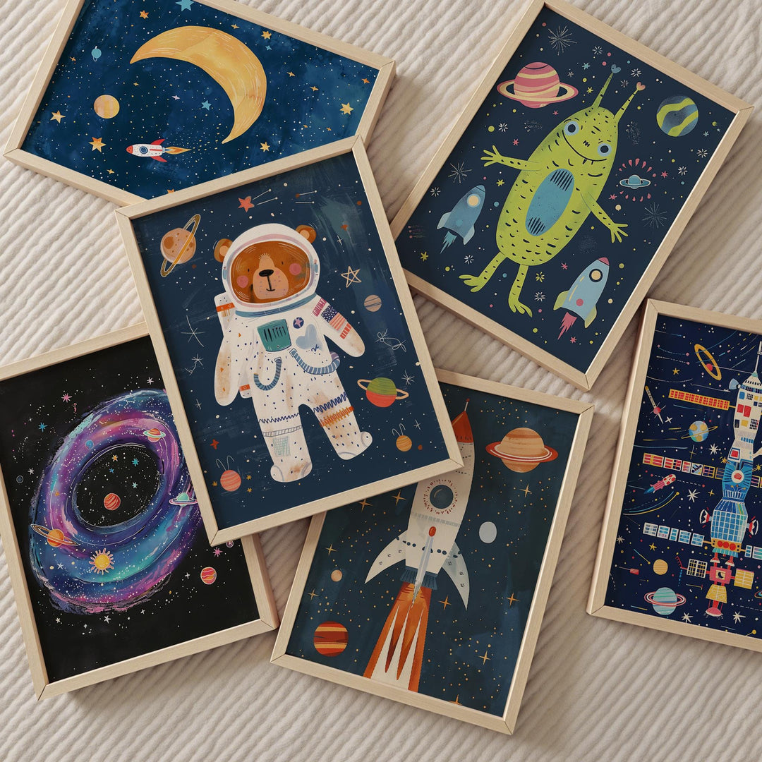 Space Nursery Wall Art Bundle | 26 Printable Galaxy & Astronaut Prints