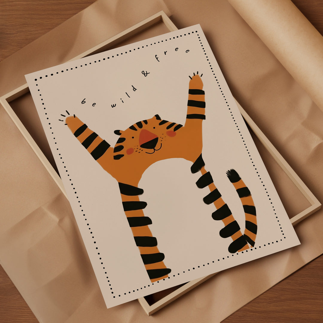 a card with a picture of a tiger on it
