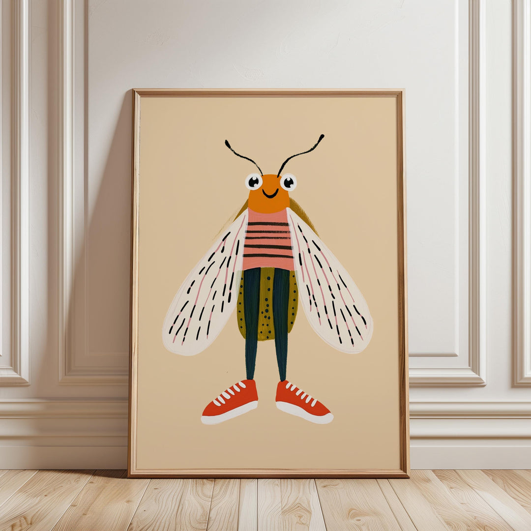 a picture of a bee on a wall