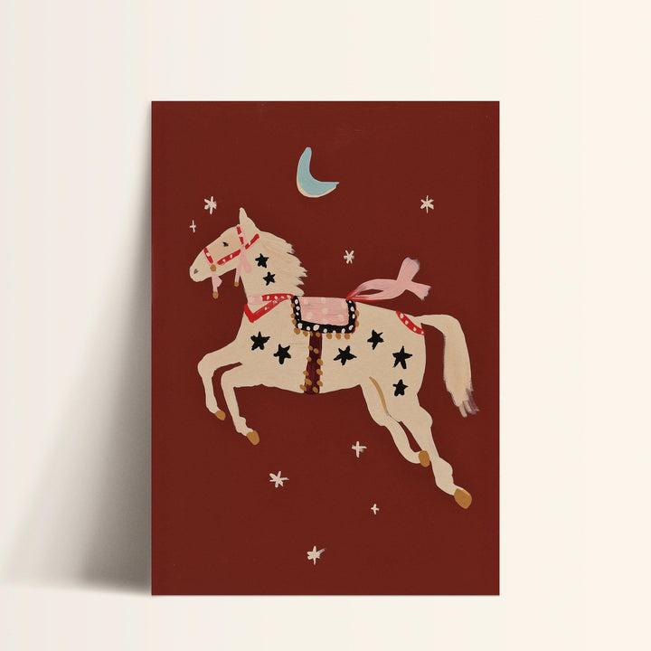 a card with a picture of a horse on it