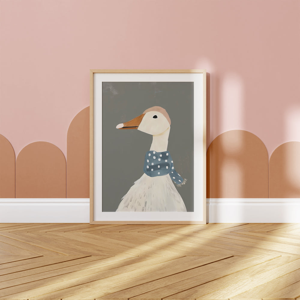 a picture of a duck in a dress