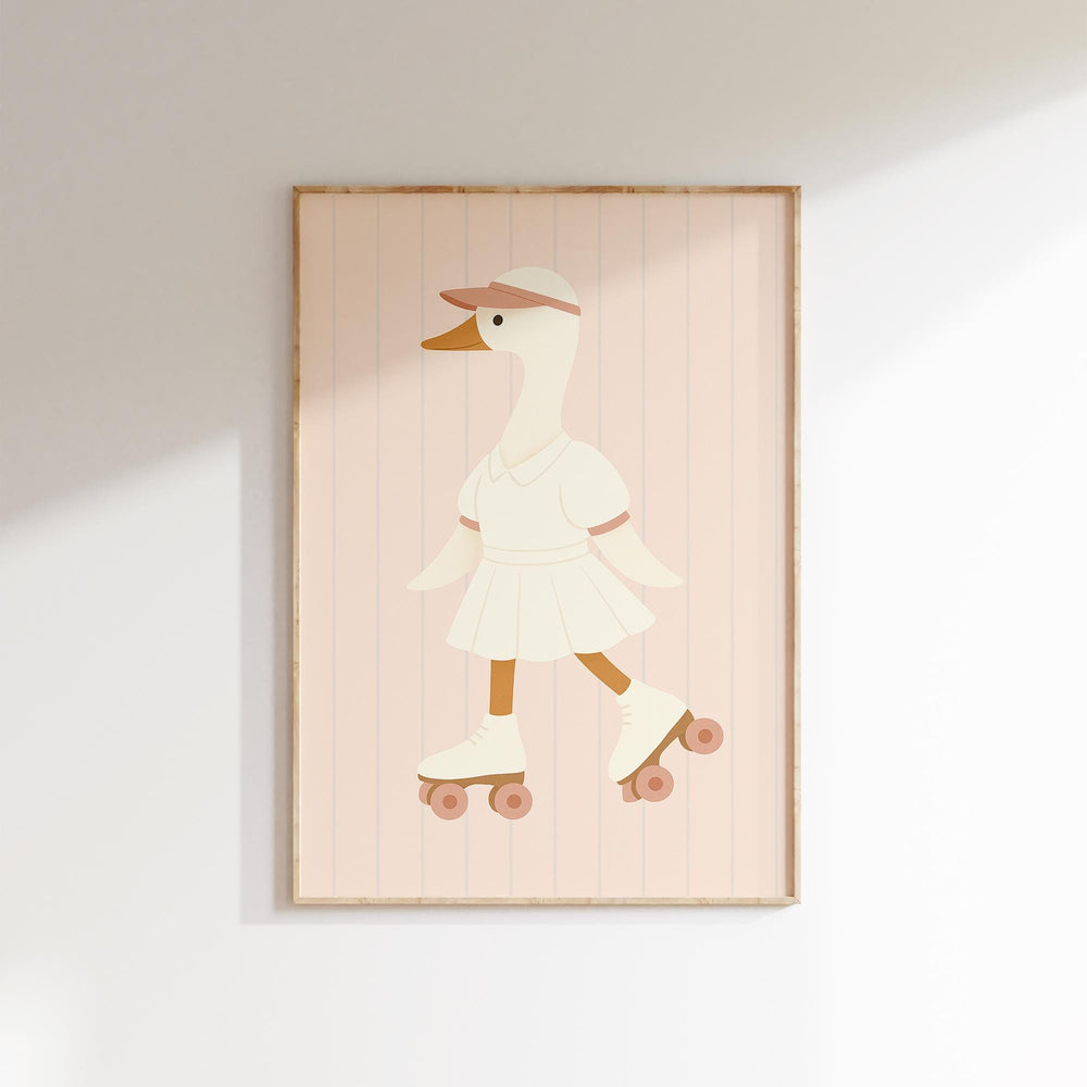 a picture of a duck on a skateboard