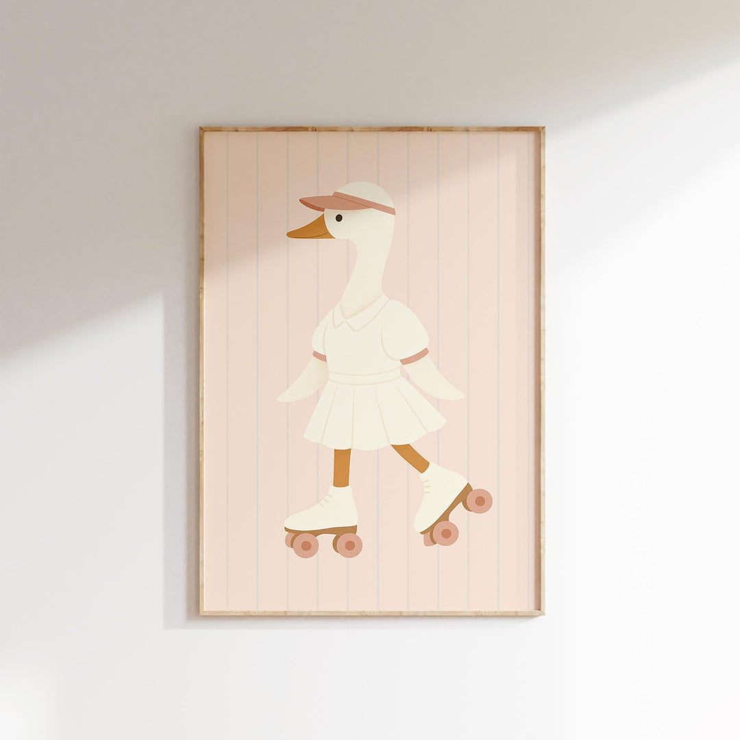 a picture of a duck on a skateboard