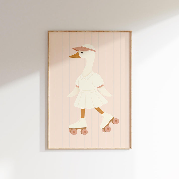 a picture of a duck on a skateboard