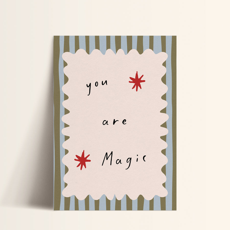 a card that says you are magic on it
