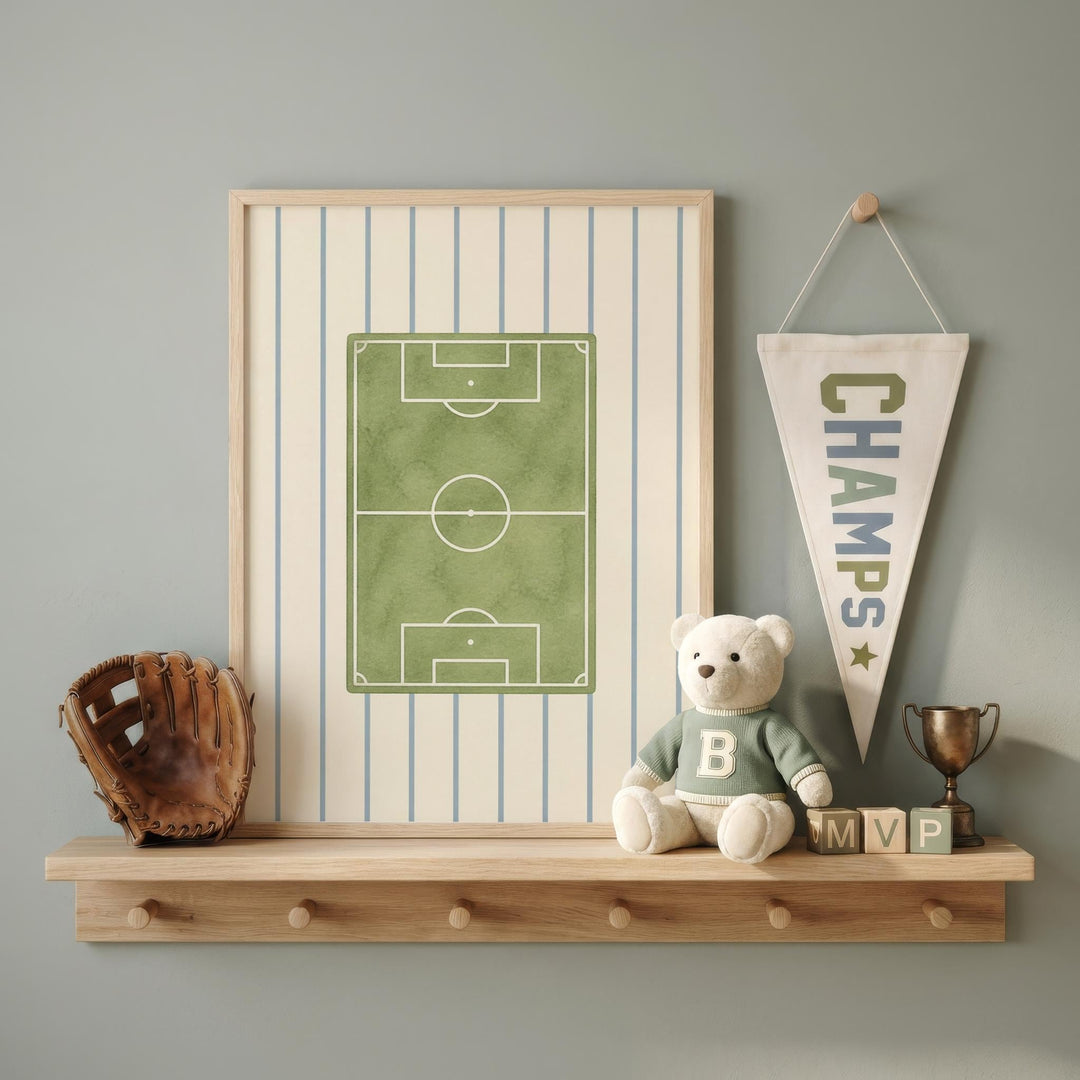 Sports Nursery Print Bundle, 13 Boys Room Wall Art Set, Game Day Prints