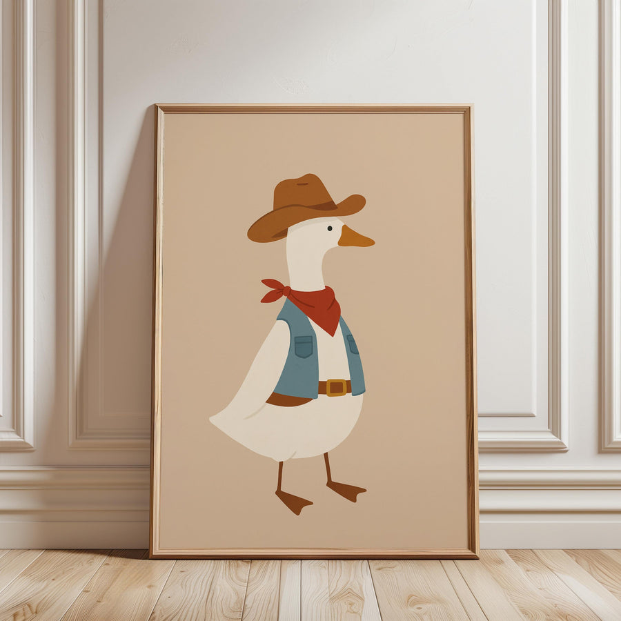 a picture of a duck wearing a cowboy hat