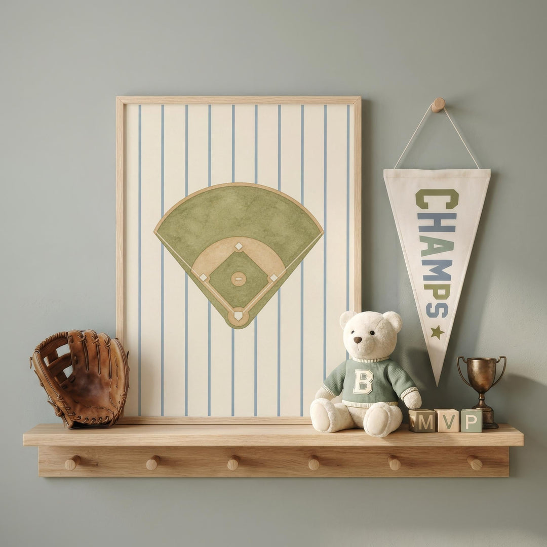 Sports Nursery Print Bundle, 13 Boys Room Wall Art Set, Game Day Prints