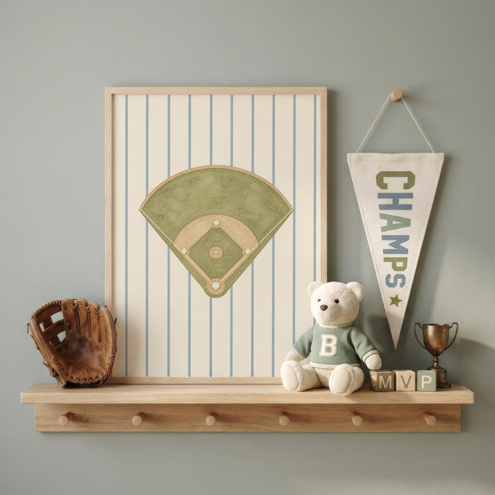 Sports Nursery Print Bundle, 13 Boys Room Wall Art Set, Game Day Prints