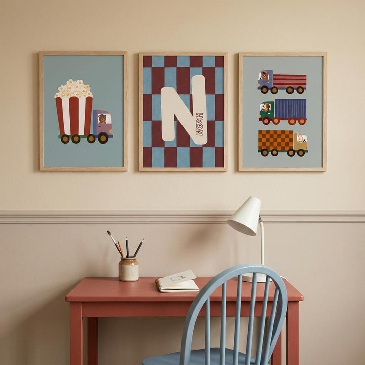 Boys Nursery Wall Art Bundle | 40 Printable Navy & Eclectic Kids Prints