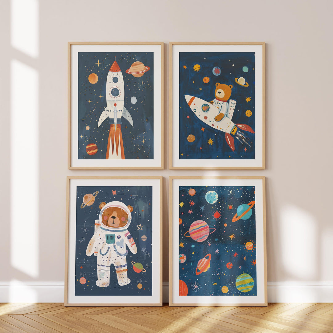 Space Nursery Wall Art Bundle | 26 Printable Galaxy & Astronaut Prints
