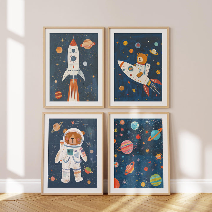 Space Nursery Wall Art Bundle | 26 Printable Galaxy & Astronaut Prints