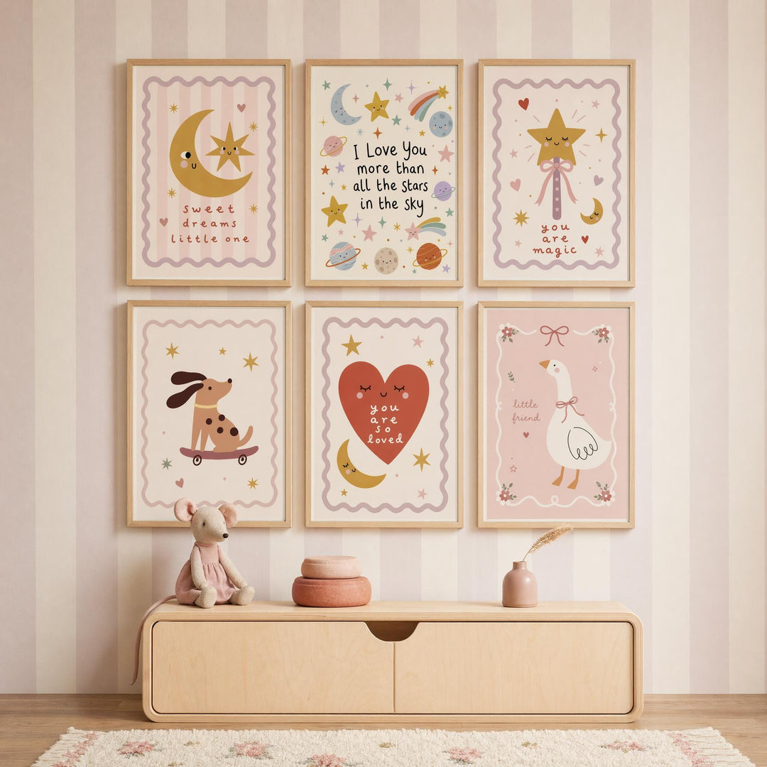 Blush Pink Nursery Wall Art Bundle | 62 Printable Girls Room Prints