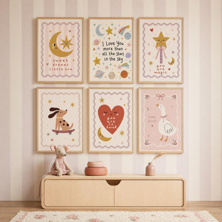Blush Pink Nursery Wall Art Bundle | 62 Printable Girls Room Prints