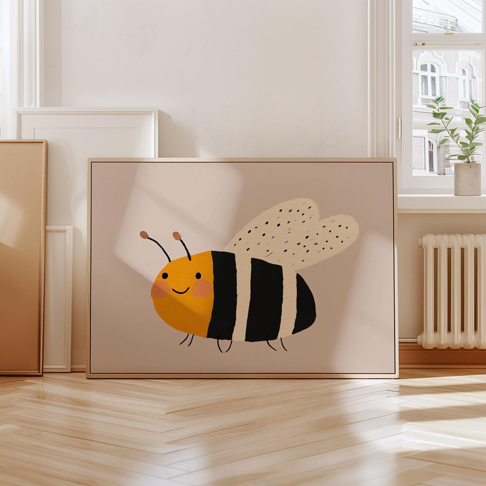 a picture of a bee on a wall