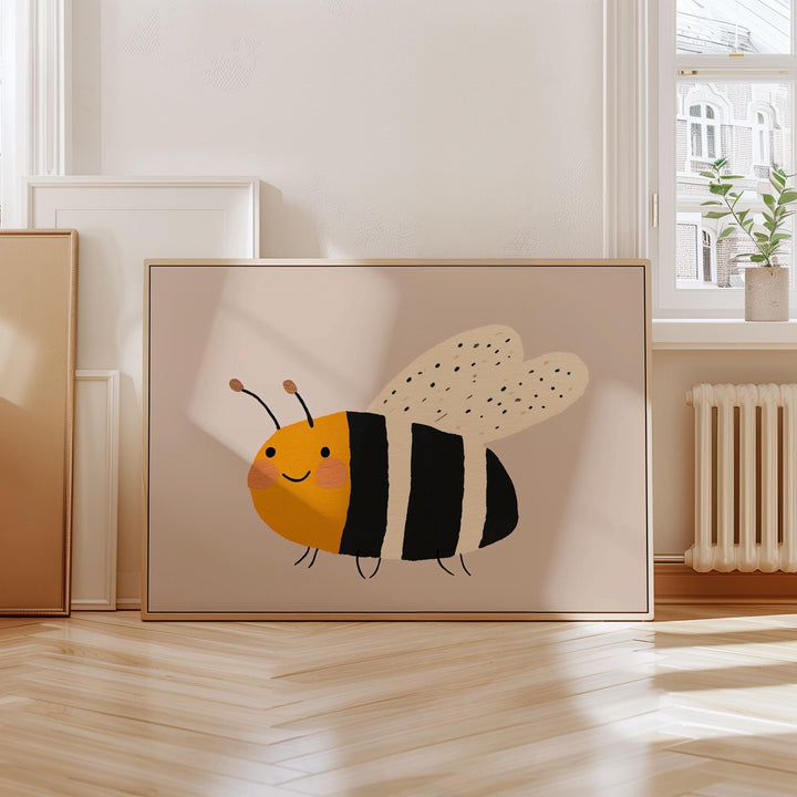 a picture of a bee on a wall