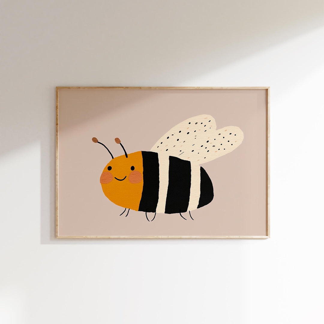 a picture of a bee on a wall