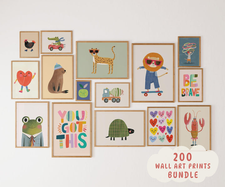 Eclectic Of 150 Colorful ( ) Printable Wall Art Bundle