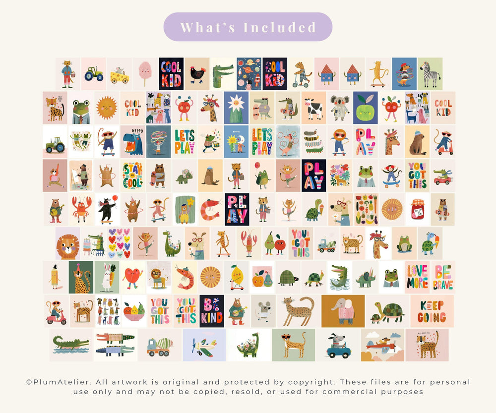 Eclectic Of 150 Colorful ( ) Printable Wall Art Bundle