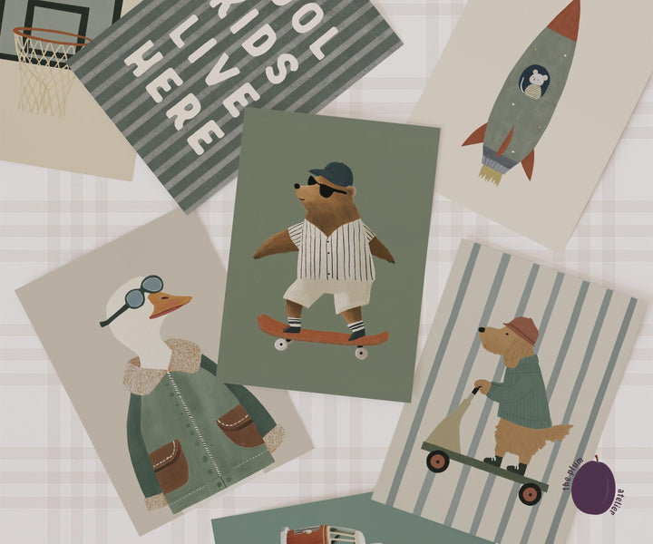 Sports : Retro Boys Basketball & Football Printable Wall Art Bundle