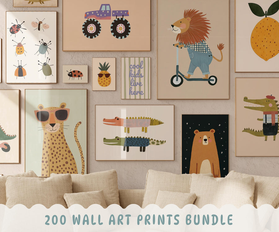 Eclectic Colorful And Printable Wall Art Bundle