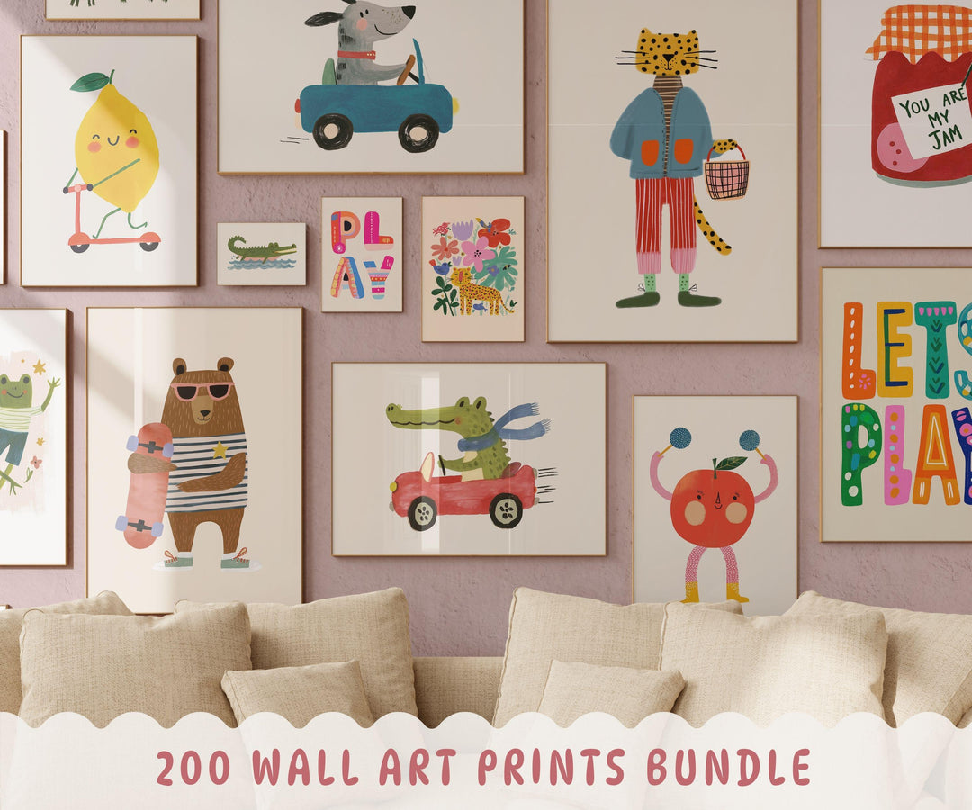 Eclectic Of 150 Colorful ( ) Printable Wall Art Bundle
