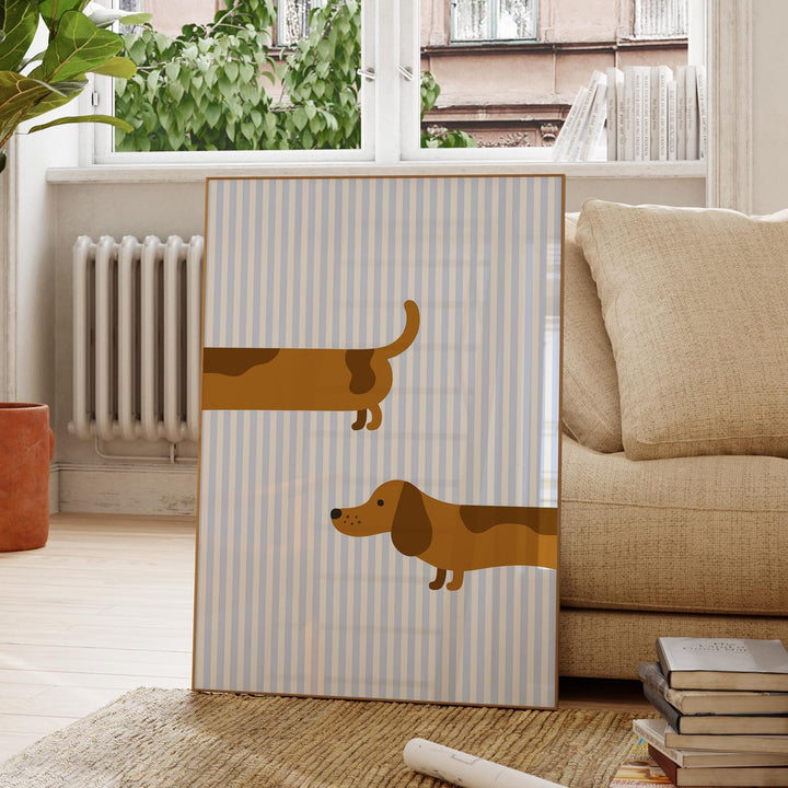 Long Dachshund Dog Nursery Print