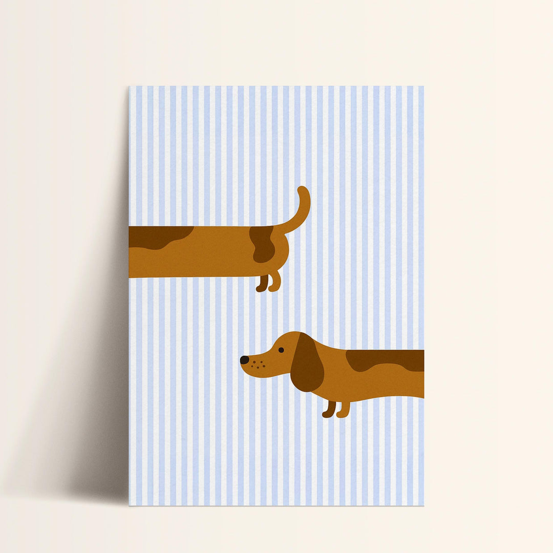 Long Dachshund Dog Nursery Print