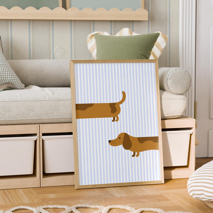 Long Dachshund Dog Nursery Print
