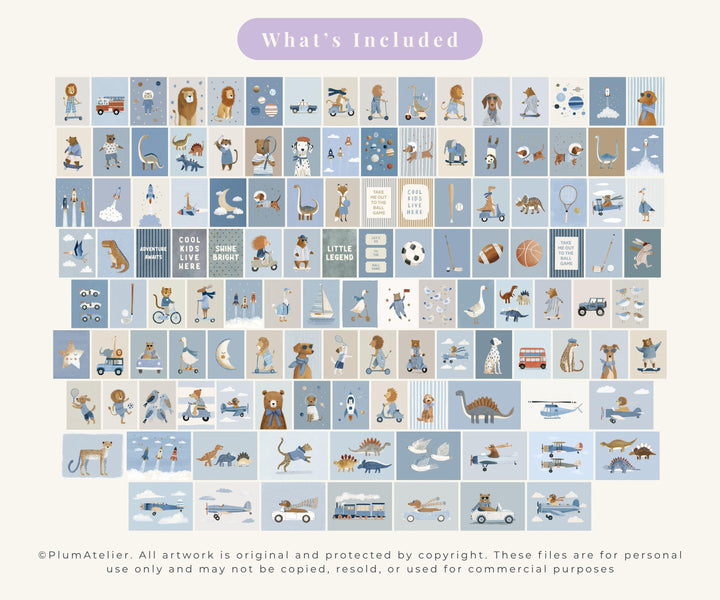 Sports Animals Cars Printable Wall Art Bundle