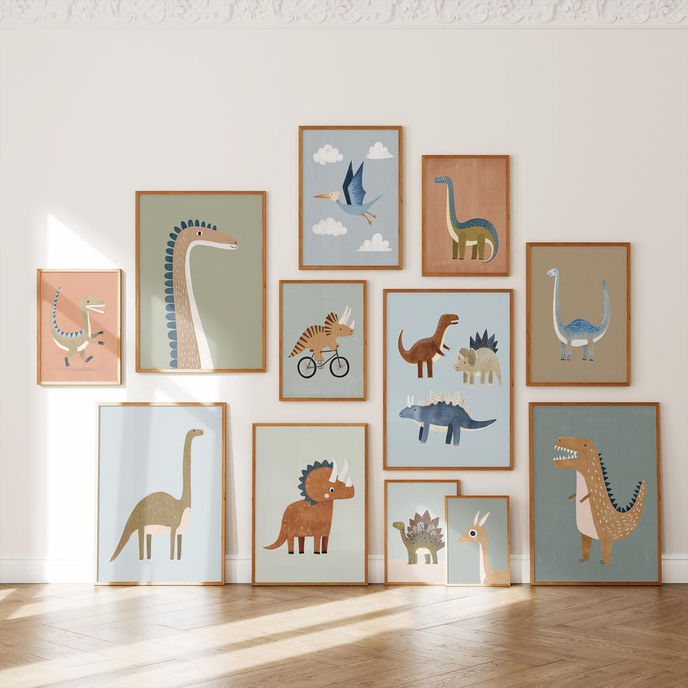 Dinosaur 60 Dino For Boys Modern Animal Illustrations Printable Wall Art Bundle