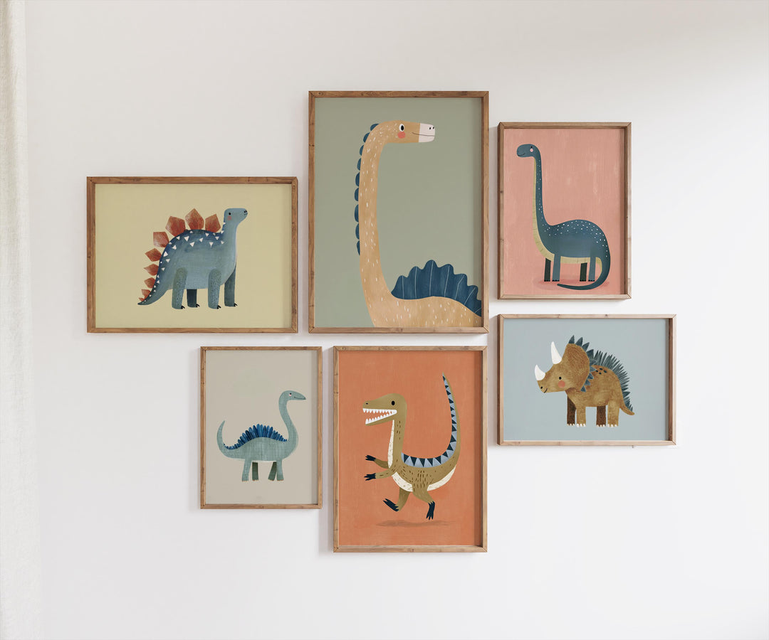 Dinosaur 60 Dino For Boys Modern Animal Illustrations Printable Wall Art Bundle