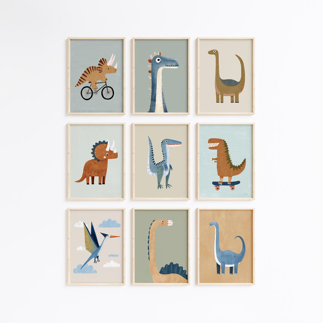 Dinosaur 60 Dino For Boys Modern Animal Illustrations Printable Wall Art Bundle