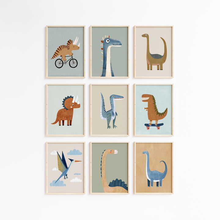 Dinosaur 60 Dino For Boys Modern Animal Illustrations Printable Wall Art Bundle