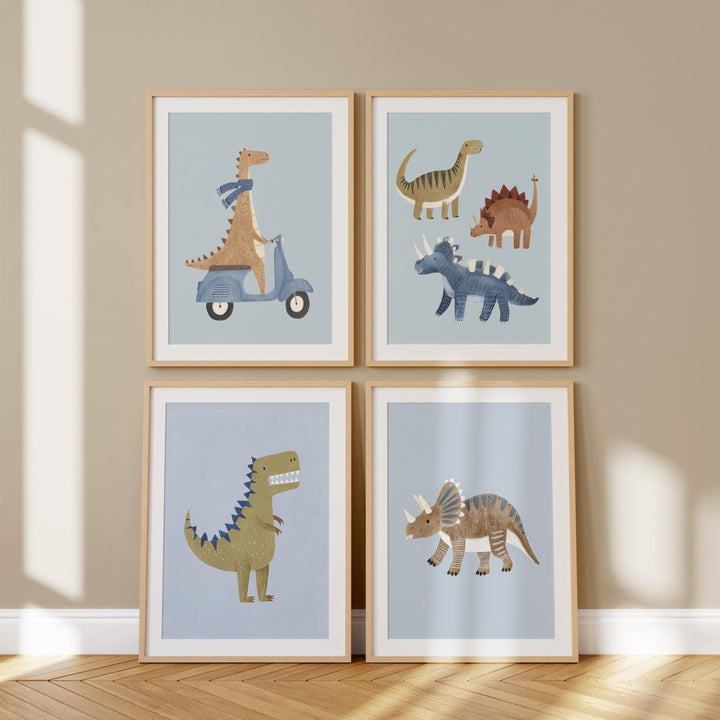 Dinosaur 60 Dino For Boys Modern Animal Illustrations Printable Wall Art Bundle