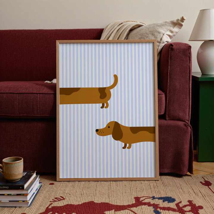 Long Dachshund Dog Nursery Print