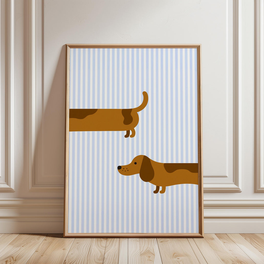 Long Dachshund Dog Nursery Print