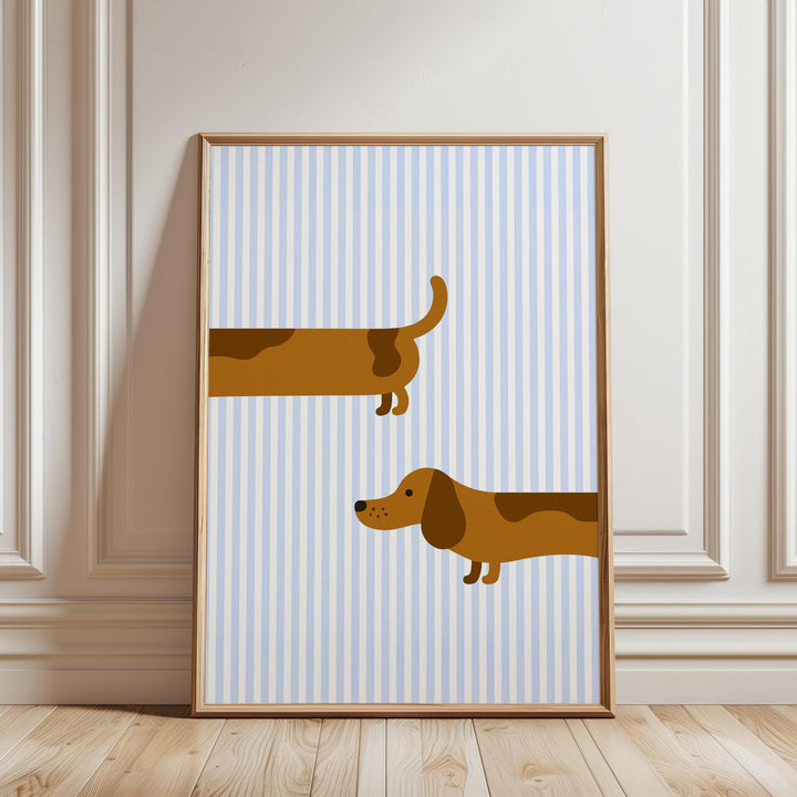Long Dachshund Dog Nursery Print