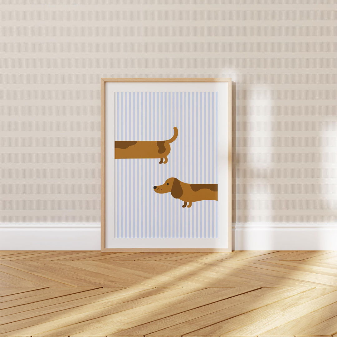 Long Dachshund Dog Nursery Print