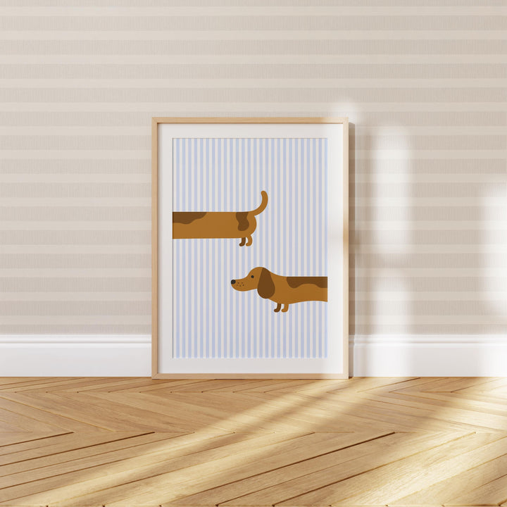 Long Dachshund Dog Nursery Print
